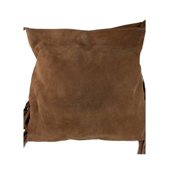 Steve Madden Tan Suede Studded Boho Western Cowgirl Fringed Shoulder Bag - Picture 4 of 12